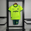 Kit Infantil Nova Camisa + Shorts do Palmeiras Verde Fluorescente - 2023/24