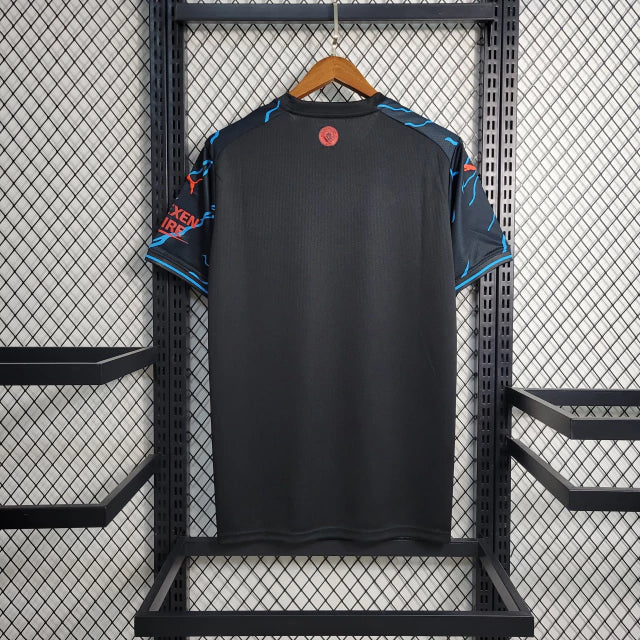 Camisa Manchester City III 2023/24 Torcedor - Preto e Azul