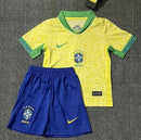 Novo Kit Infantil Brasil Copa América Camisa e Short 2024
