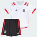 Kit Infantil Flamengo Branco Camisa + Shorts 2024/2025 (FRETE GRÁTIS)