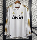 Camisa manga longa Real Madrid Retrô- 2011/12 - Branco [FRETE GRÁTIS]