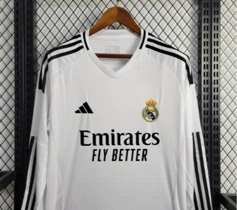 Nova Camisa 1 Manga Longa Real Madrid 2024/25 - [FRETE GRÁTIS]
