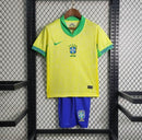 Novo Kit Infantil Brasil Copa América Camisa e Short 2024